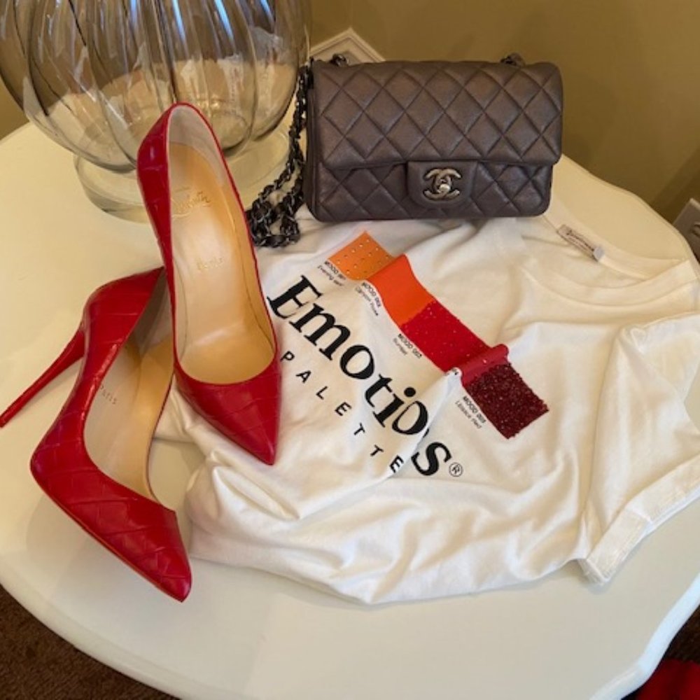 Christian Louboutin Pigalle Follies Croc-Embossed